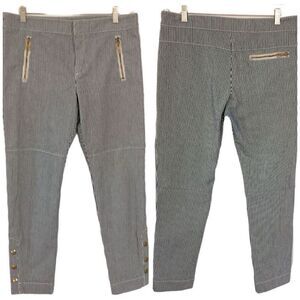 Chloe Embellished Pin-Striped Ankle Jeans Size 42/6-8  NWOT